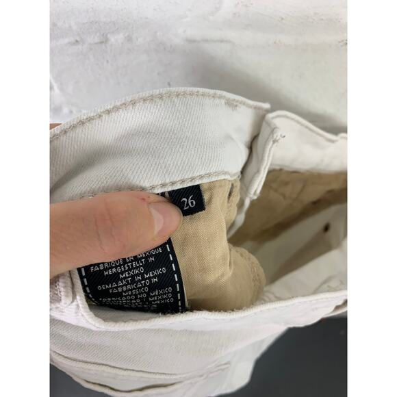 7 For All Mankind Women's Skinny Disstressed Denim Jeans Strech White Size 26 - Picture 4 of 6